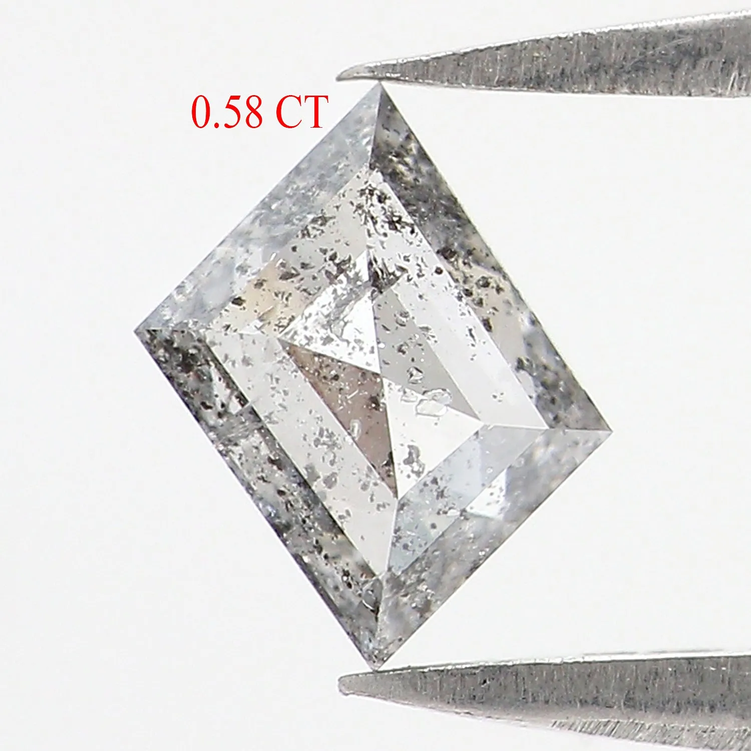 0.58 CT Natural Loose Kite Shape Diamond Salt And Pepper Kite Shape Diamond 7.00 MM Natural Black Grey Color Kite Rose Cut Diamo