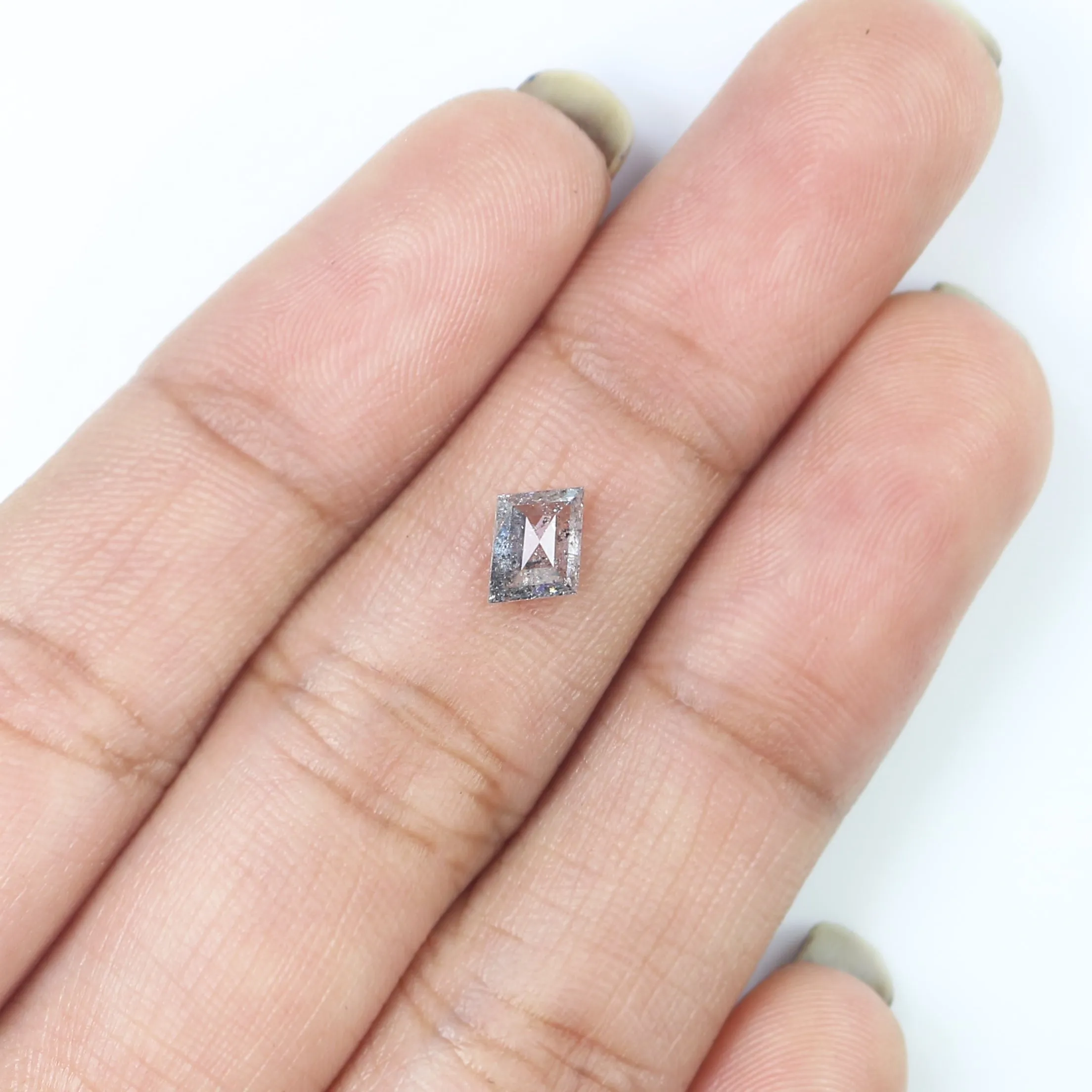 0.58 CT Natural Loose Kite Shape Diamond Salt And Pepper Kite Shape Diamond 7.00 MM Natural Black Grey Color Kite Rose Cut Diamo