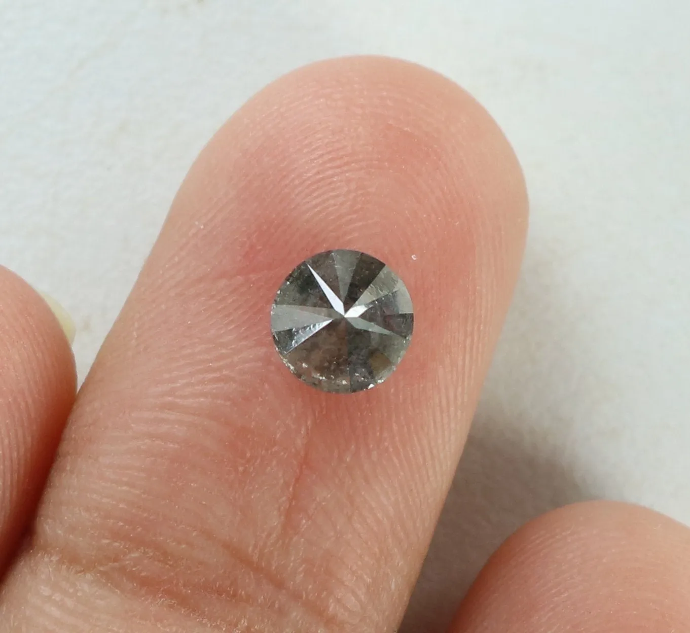 0.58 Ct Natural Loose Round Diamond Black Grey Color Round Diamond 5.00 MM Natural Loose Salt And Pepper Round Brilliant Cut Dia