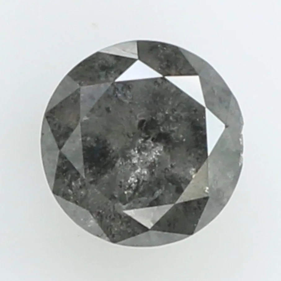 0.58 Ct Natural Loose Round Diamond Black Grey Color Round Diamond 5.00 MM Natural Loose Salt And Pepper Round Brilliant Cut Dia