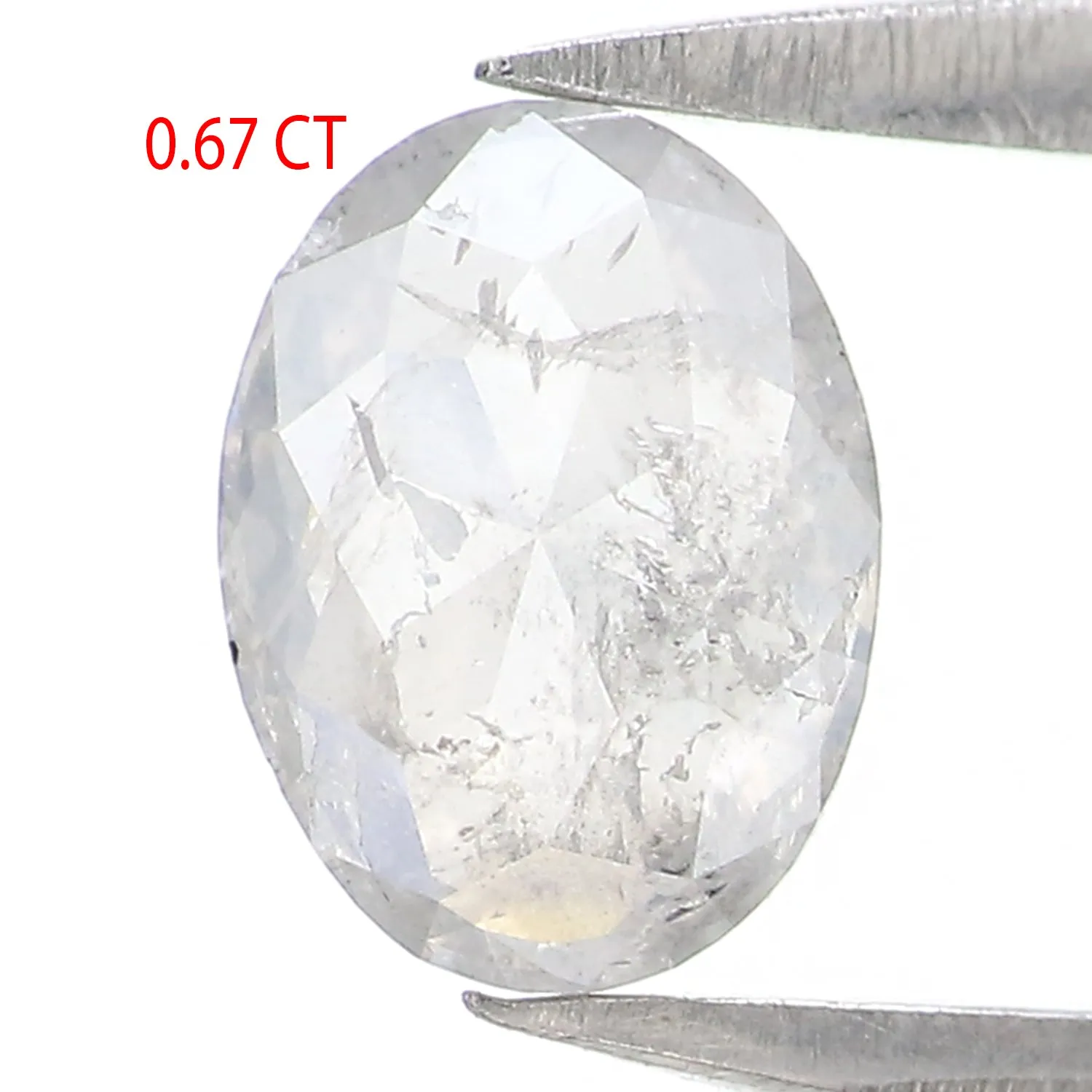 0.67 CT Natural Loose Oval Shape Diamond Grey Color Oval Shape Diamond 6.65 MM Natural Loose Grey Color Diamond Oval Rose Cut Di