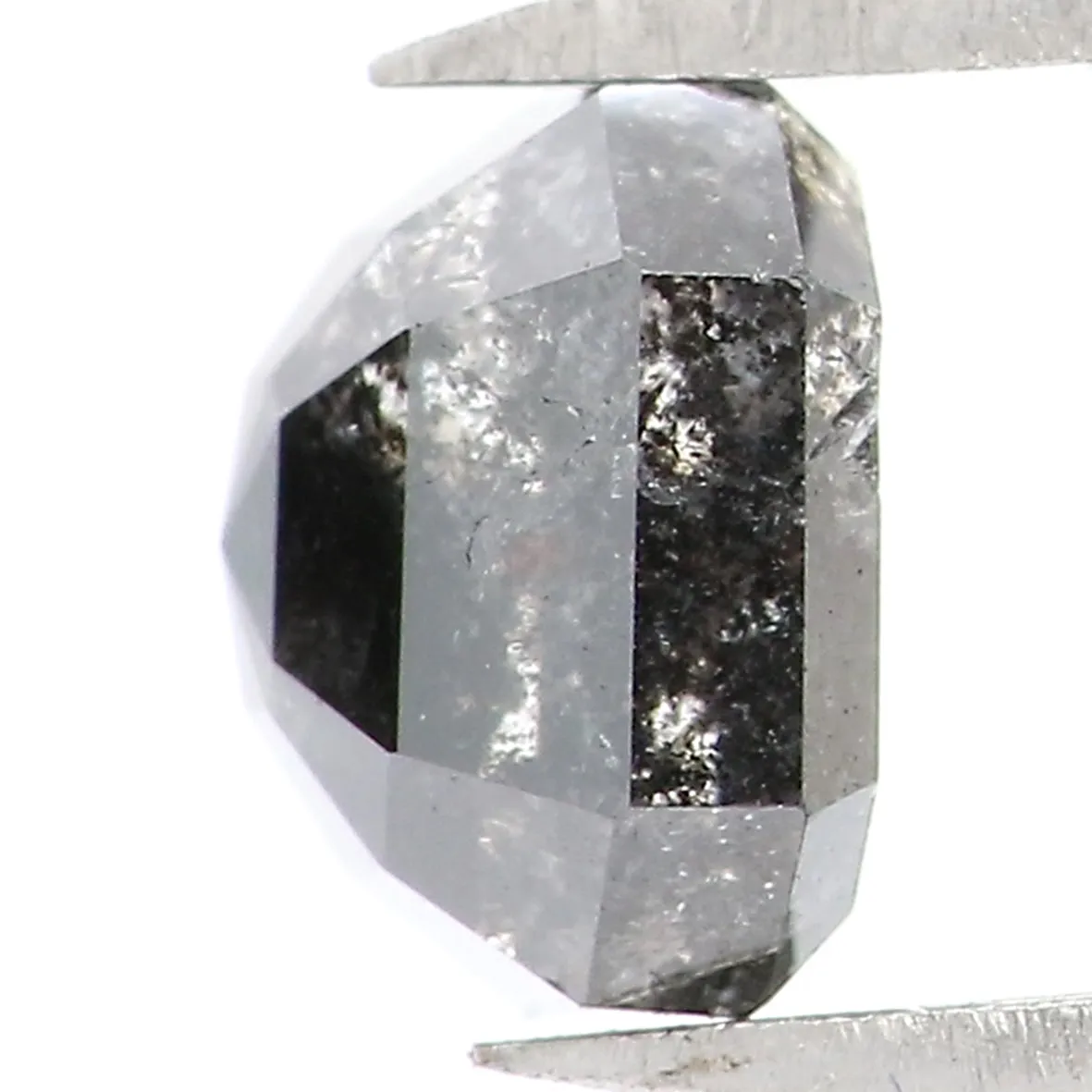 0.80 CT Natural Loose Emerald Shape Diamond Salt And Pepper Emerald Diamond 5.10 MM Black Grey Color Emerald Shape Rose Cut Diam