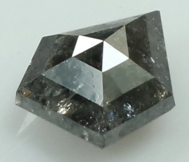 0.80 CT Natural Loose Shield Diamond Black Grey Color Diamond 6.60 MM Natural Loose Diamond Salt And Pepper Shield Rose Cut Diam