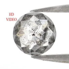 0.92 CT Natural Loose Round Rose Cut Diamond Salt And Pepper Round Diamond 6.20 MM Natural Loose Black Grey Color Rose Cut Diamo