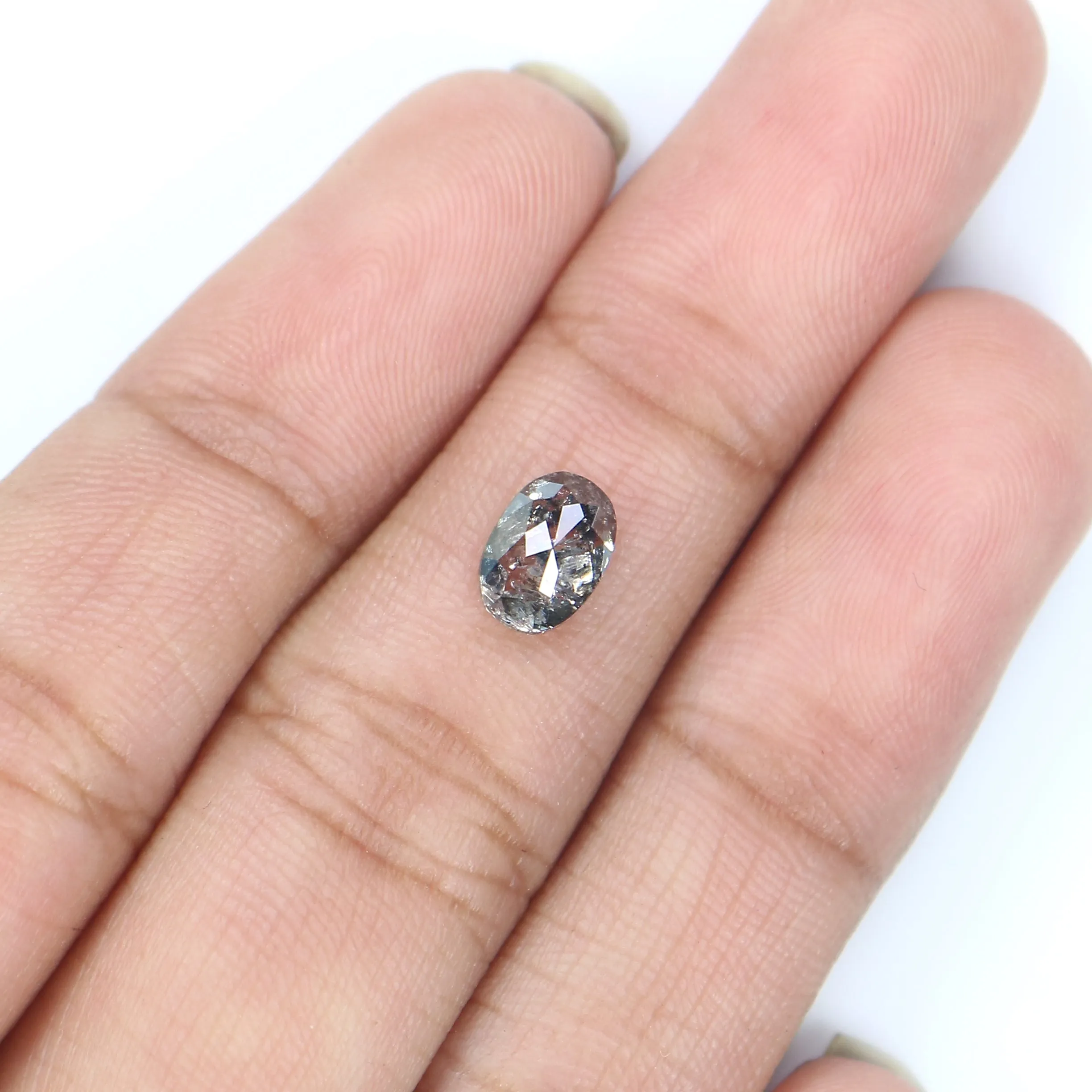 0.97 Ct Natural Loose Oval Shape Diamond Black Grey Color Oval Cut Diamond 7.10 MM Natural Loose Salt and Pepper Oval Shape Diam