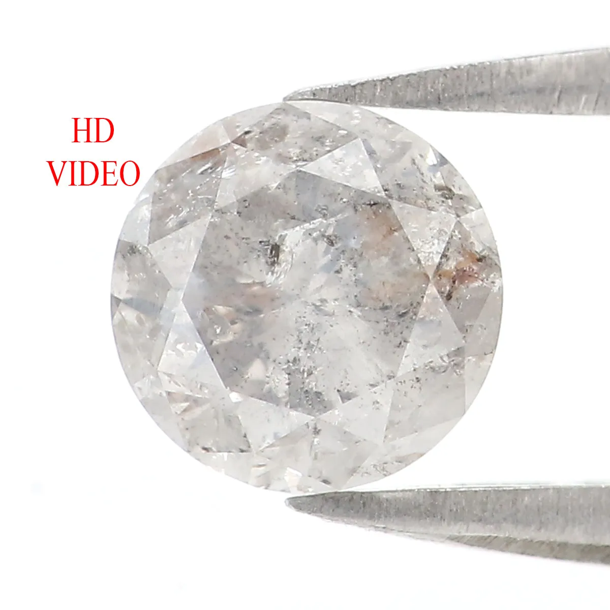 1.06 CT Natural Loose Round Shape Diamond Grey Color Round Cut Diamond 6.10 MM Natural Salt And Pepper Round Brilliant Cut Diamo