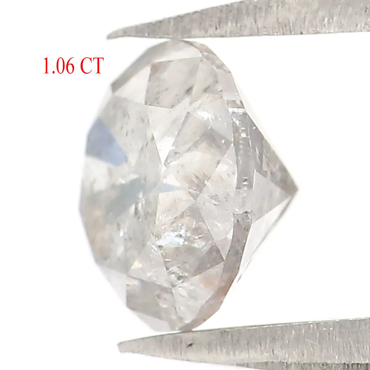 1.06 CT Natural Loose Round Shape Diamond Grey Color Round Cut Diamond 6.10 MM Natural Salt And Pepper Round Brilliant Cut Diamo