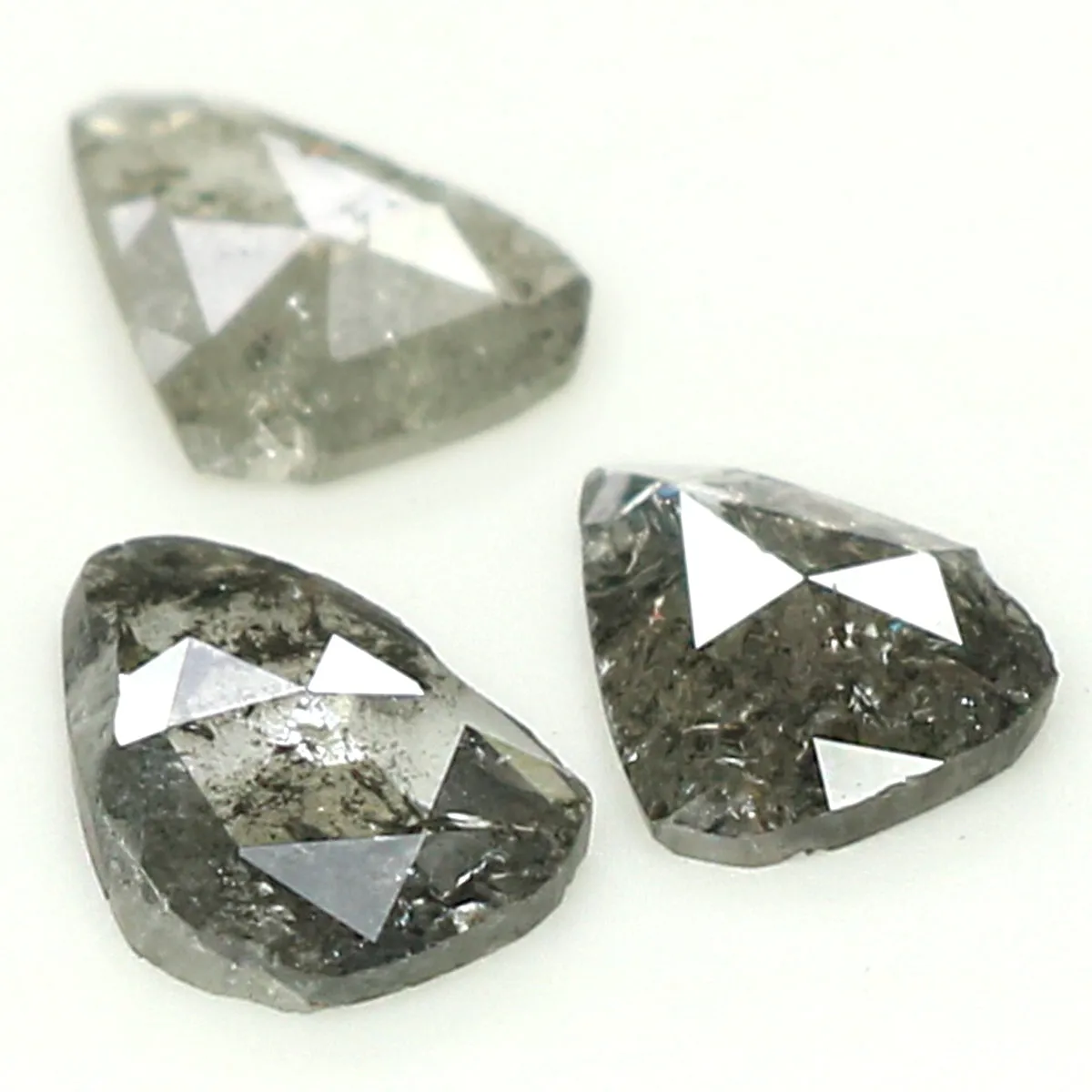 1.06 Ct Natural Loose Slice Shape Diamond Salt And Pepper Slice Cut Diamond 6.60 MM Natural Black Grey Diamond Irregular Cut Dia