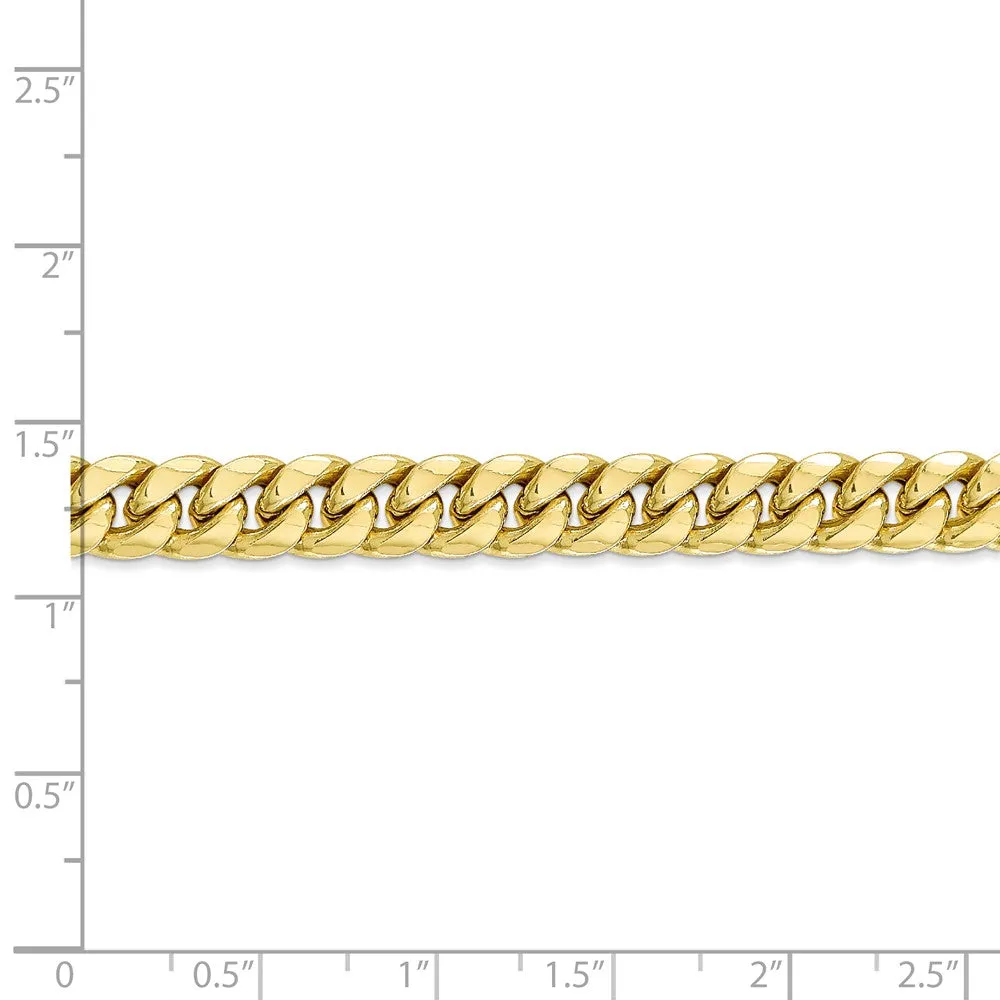 10k Yellow Gold 7.3mm Hollow Miami Cuban (Curb) Chain Bracelet