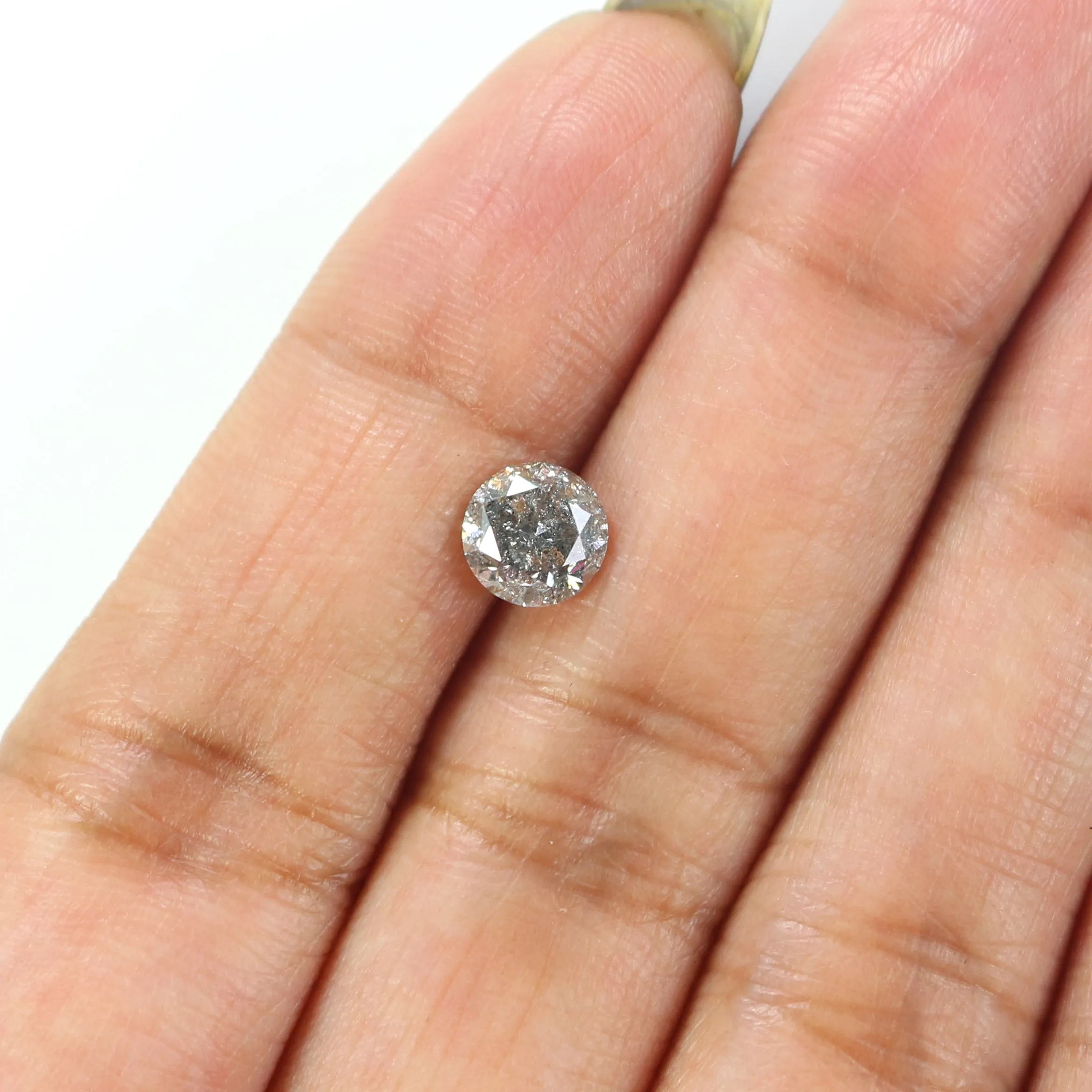 1.11 CT Natural Loose Round Shape Diamond Black Grey Color Round Cut Diamond 6.15 MM Salt And Pepper Round Brilliant Cut Diamond