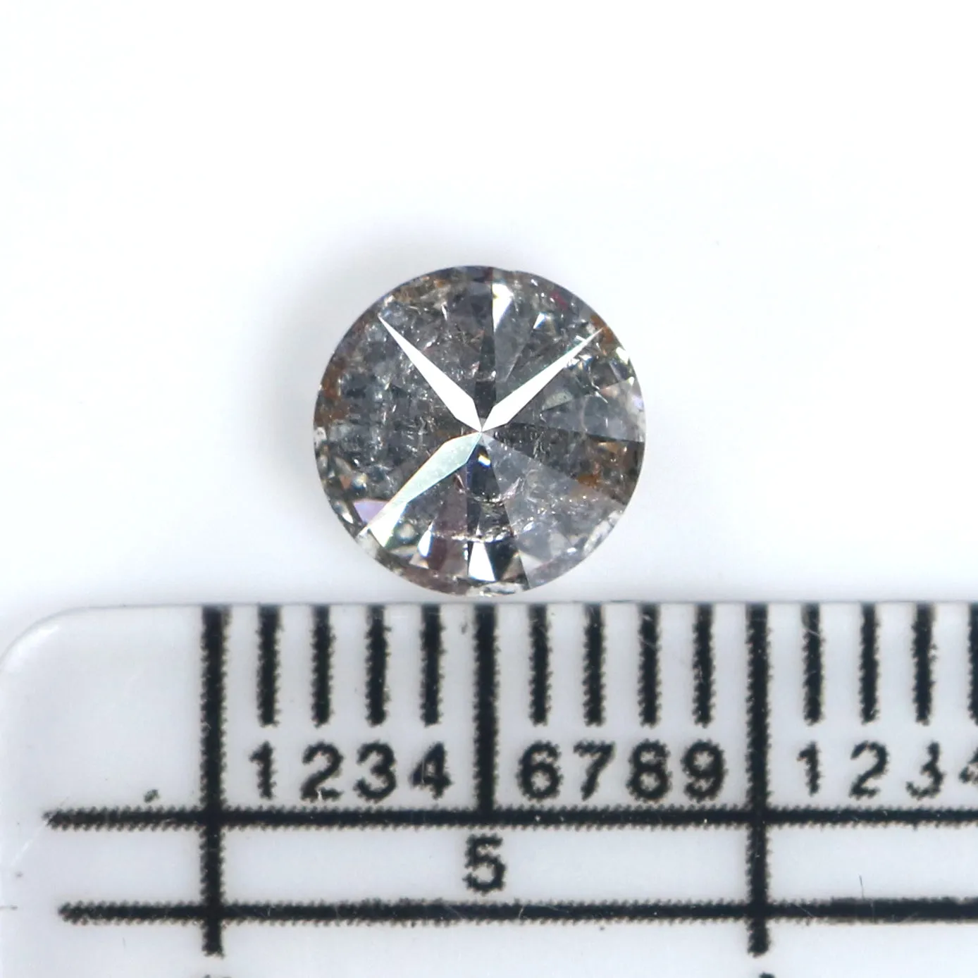 1.11 CT Natural Loose Round Shape Diamond Black Grey Color Round Cut Diamond 6.15 MM Salt And Pepper Round Brilliant Cut Diamond