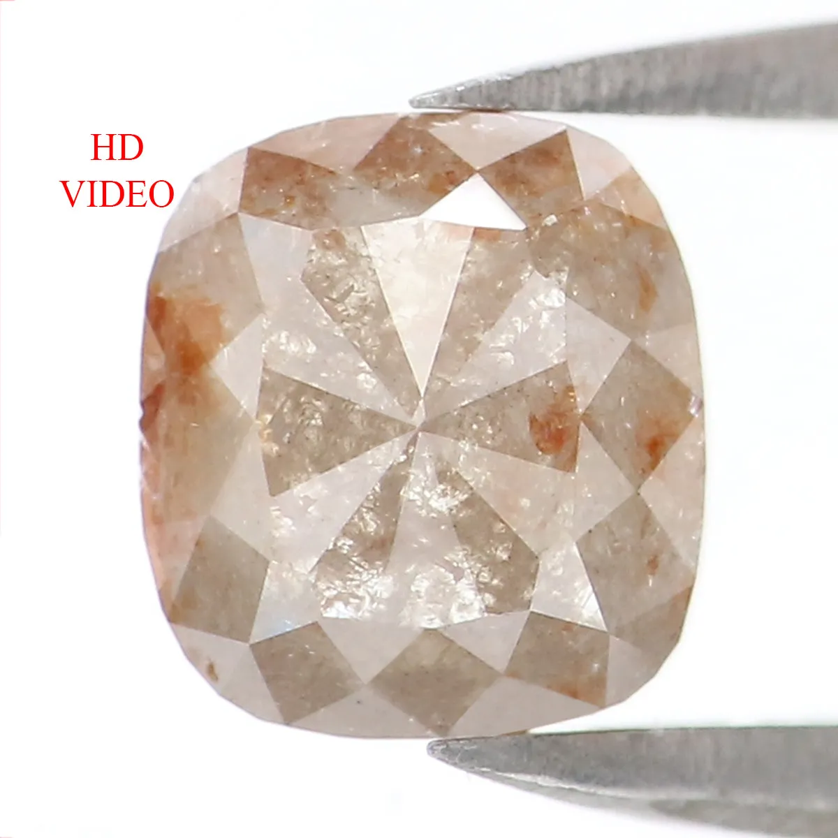 1.14 CT Natural Loose Cushion Shape Diamond Grey Color Cushion Diamond 6.60 MM Natural Loose Grey Diamond Cushion Rose Cut Diamo