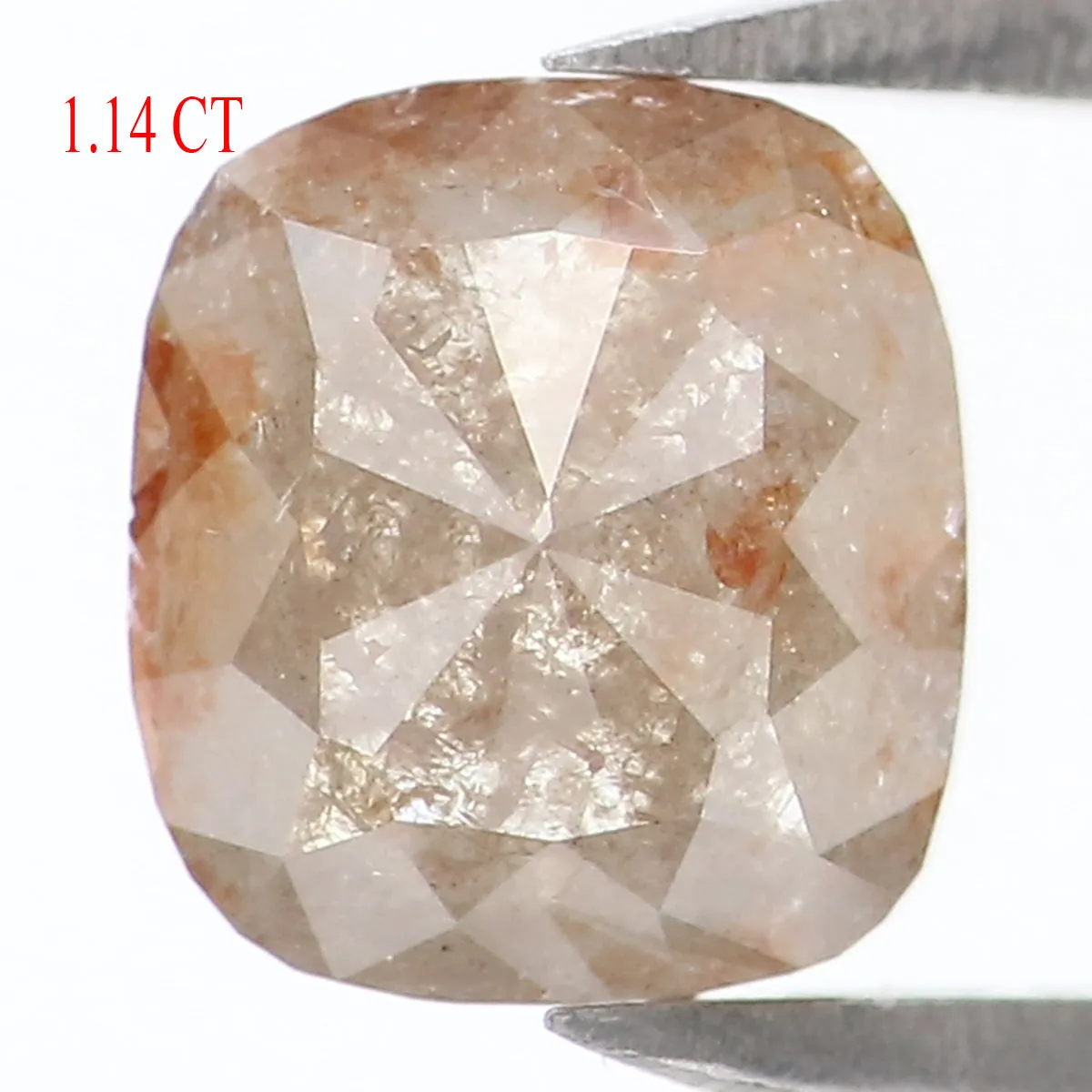 1.14 CT Natural Loose Cushion Shape Diamond Grey Color Cushion Diamond 6.60 MM Natural Loose Grey Diamond Cushion Rose Cut Diamo