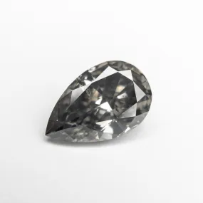 2.01ct 10.59x6.82x4.17mm GIA Fancy Dark Grey Pear Brilliant 18987-01