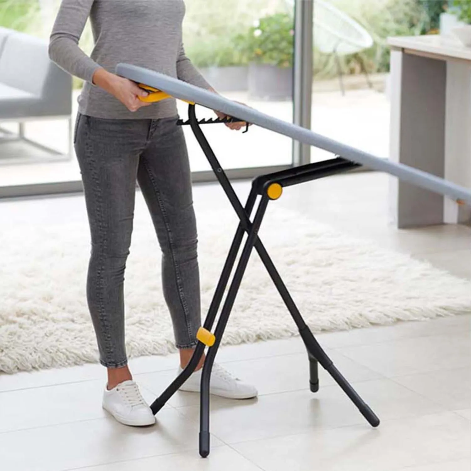 50005JJ Glide Easy-store Ironing Board - Grey/Yellow