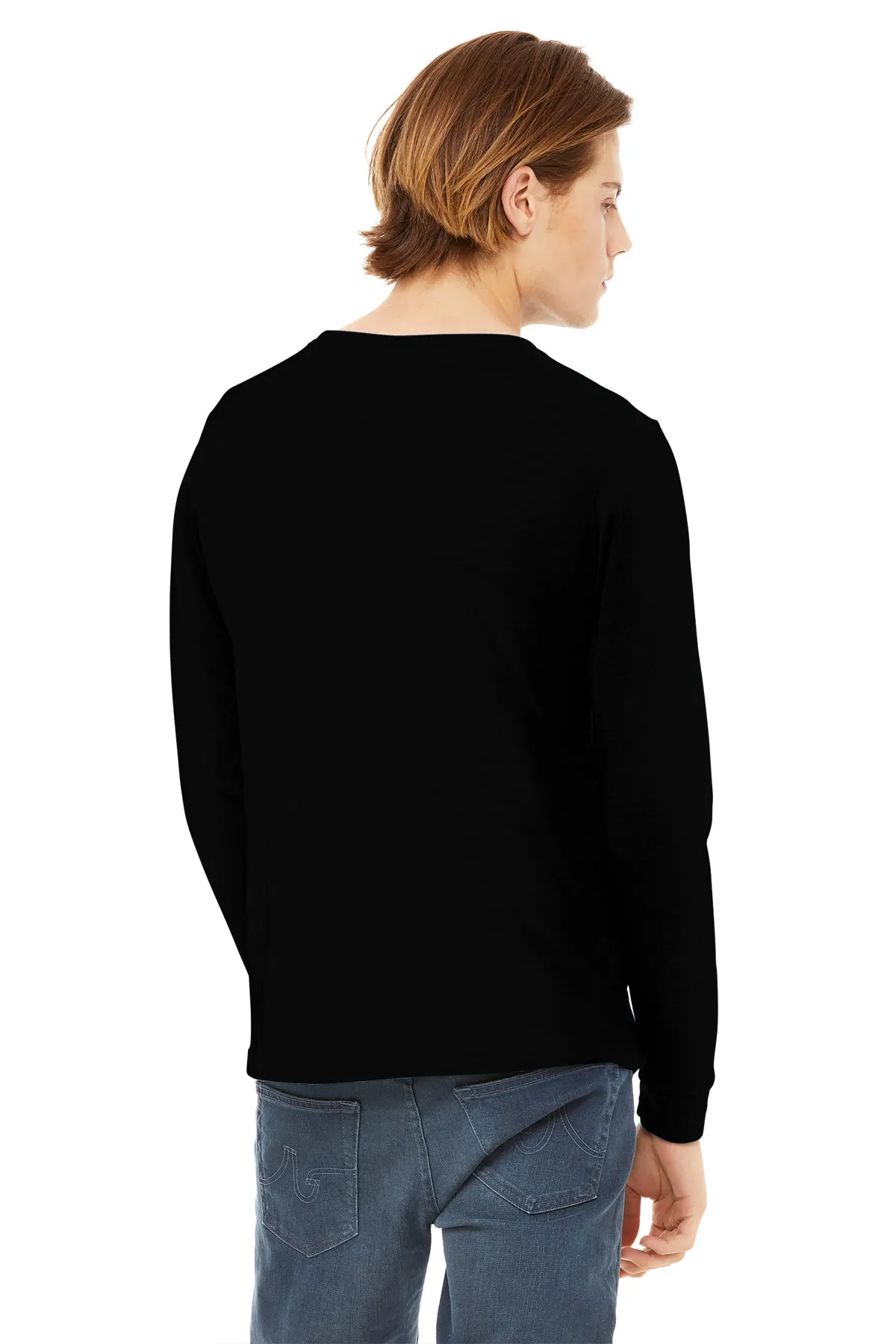 Bella Canvas Unisex Triblend Long Sleeve T-Shirt, Solid Black