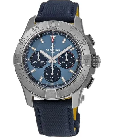 Breitling Avenger B01 Chronograph 44 Blue Dial Leather Strap Men's Watch AB0147101C1X1