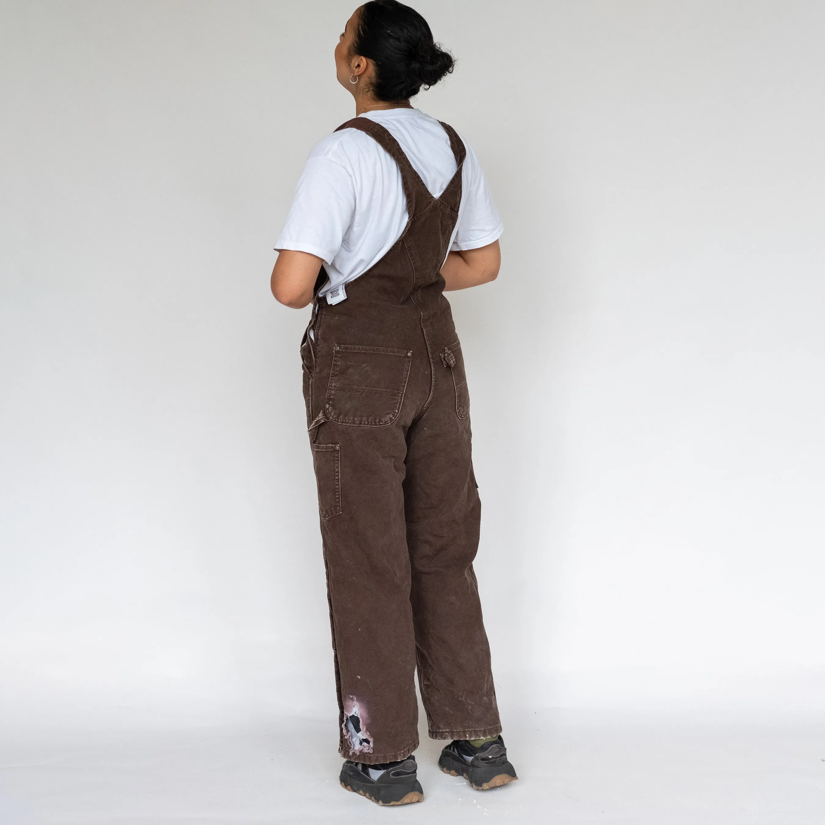 Brown 90s Carhartt Canvas Baggy Dungarees (S)