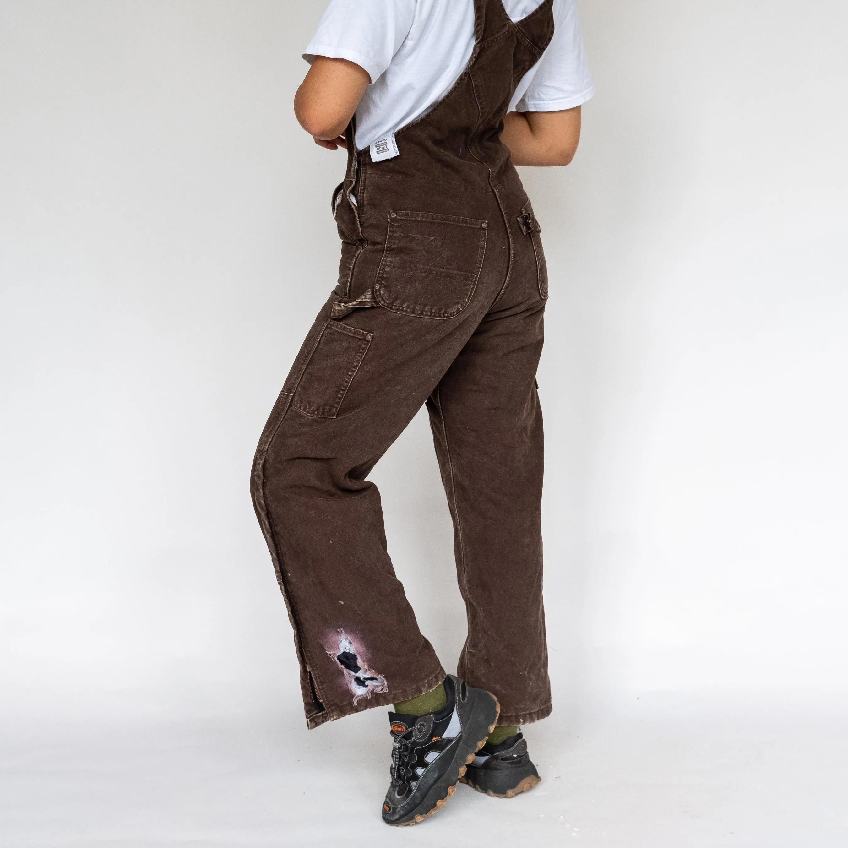 Brown 90s Carhartt Canvas Baggy Dungarees (S)