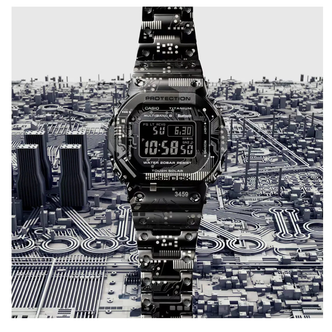 Casio G-SHOCK Circuit Camouflage TranTixxii Titanium Digital Camo Watch GMWB5000TCC-1 Limited