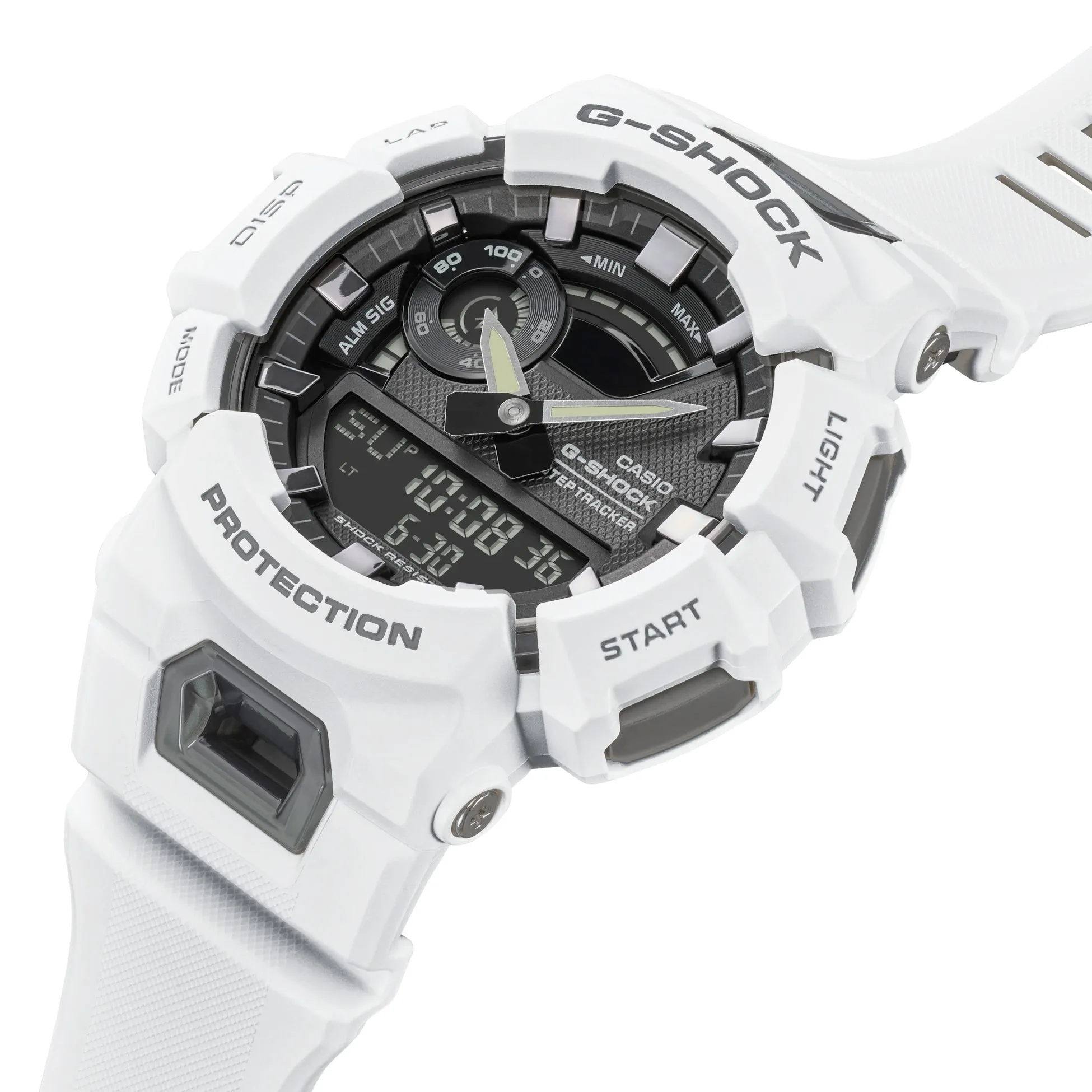 Casio G-Shock White Black StepTracker Analog-Digital Watch GBA900-7A