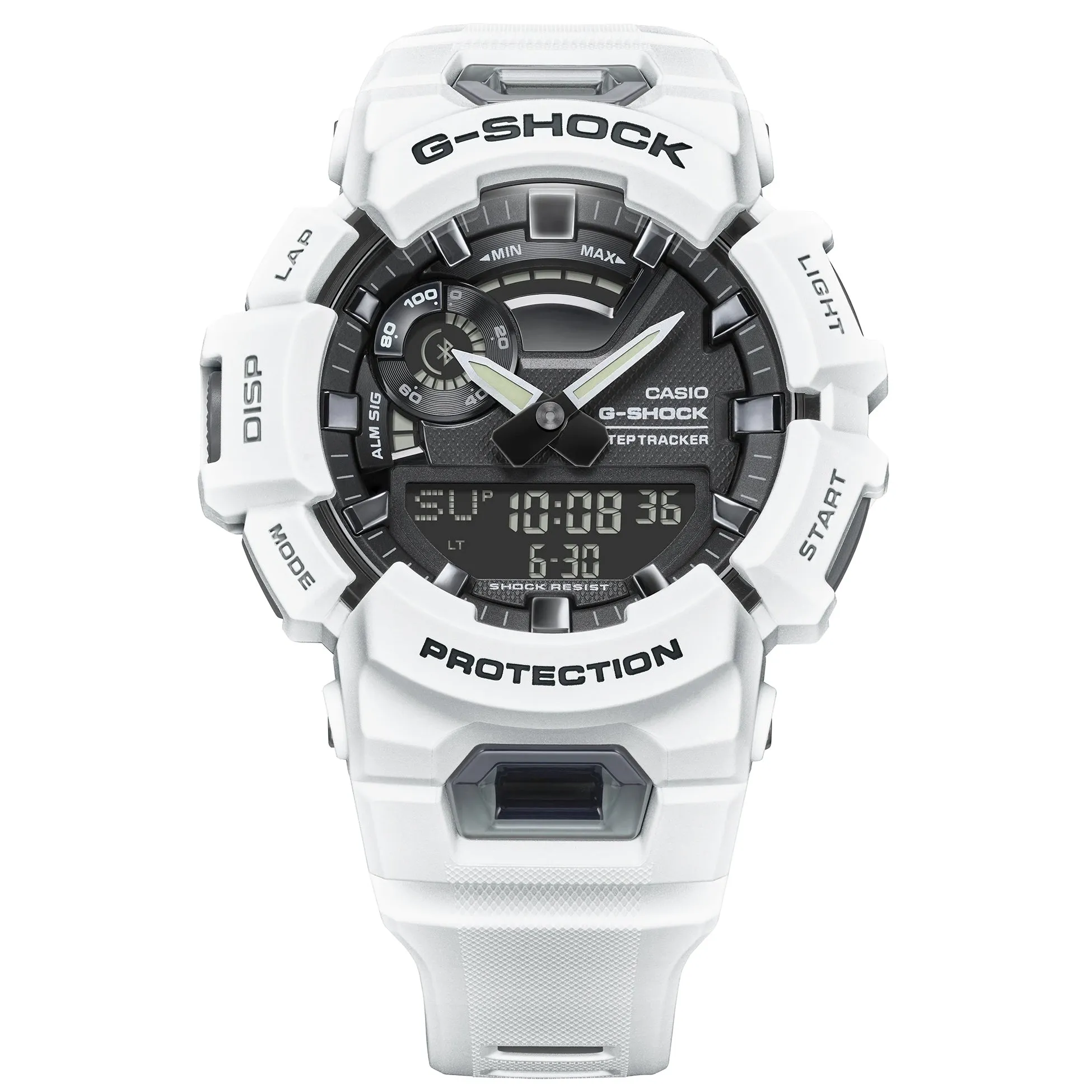 Casio G-Shock White Black StepTracker Analog-Digital Watch GBA900-7A