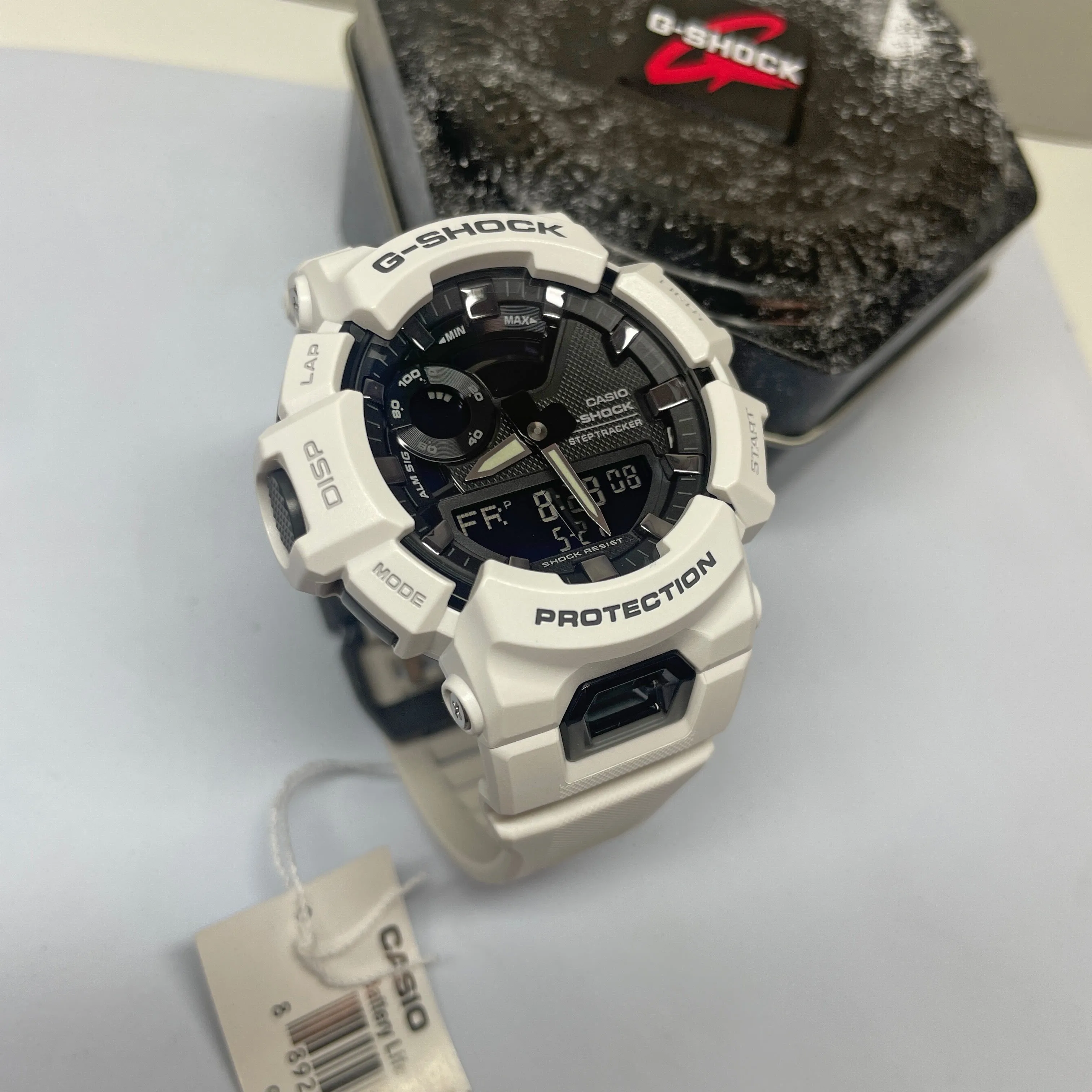 Casio G-Shock White Black StepTracker Analog-Digital Watch GBA900-7A