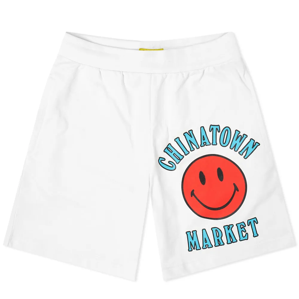 Chinatown Market Smiley Multi Sweat ShortWhite