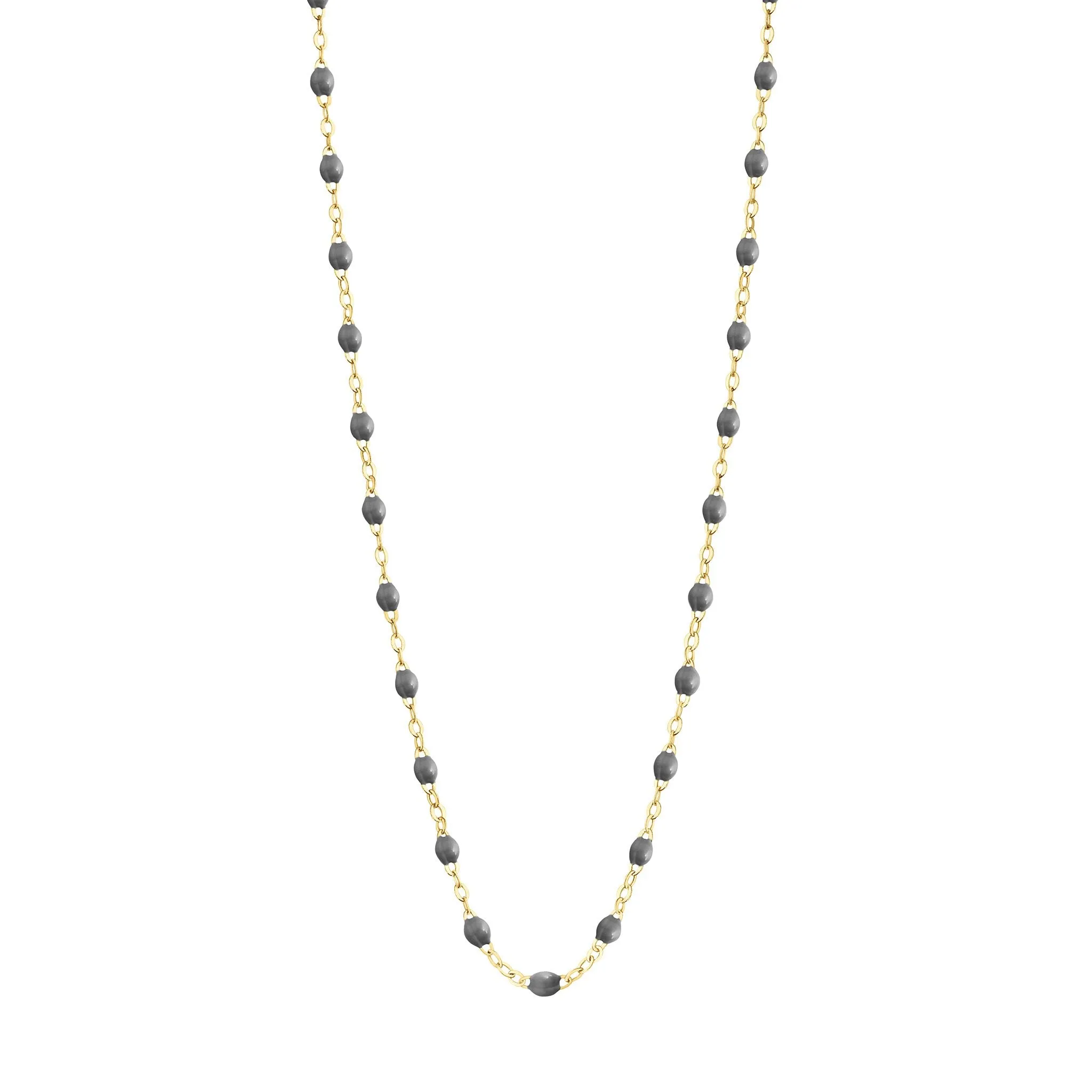 Classic Gigi Grey necklace, yellow gold, 16.5