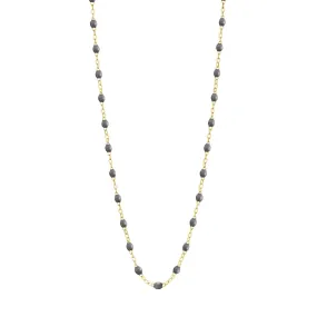 Classic Gigi Grey necklace, yellow gold, 16.5