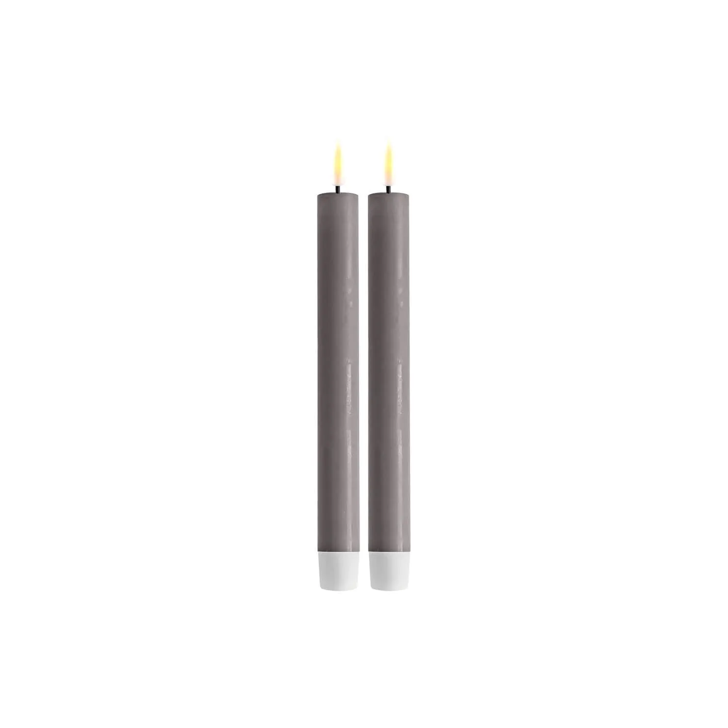 Deluxe 2-Piece LED Dinner Candle 2.2cm x 24cm - Grey