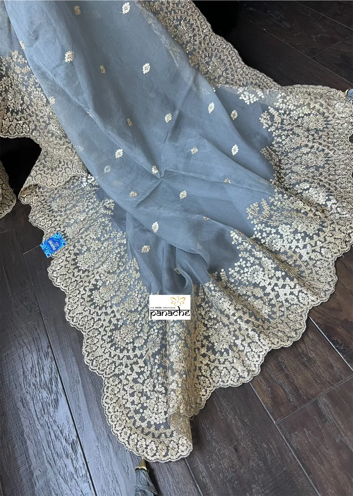 Designer Organza Sequin - Grey