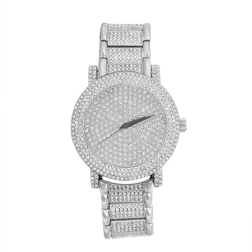 Domed Triple Bezel Iced Out Bling Hip Hop Watch