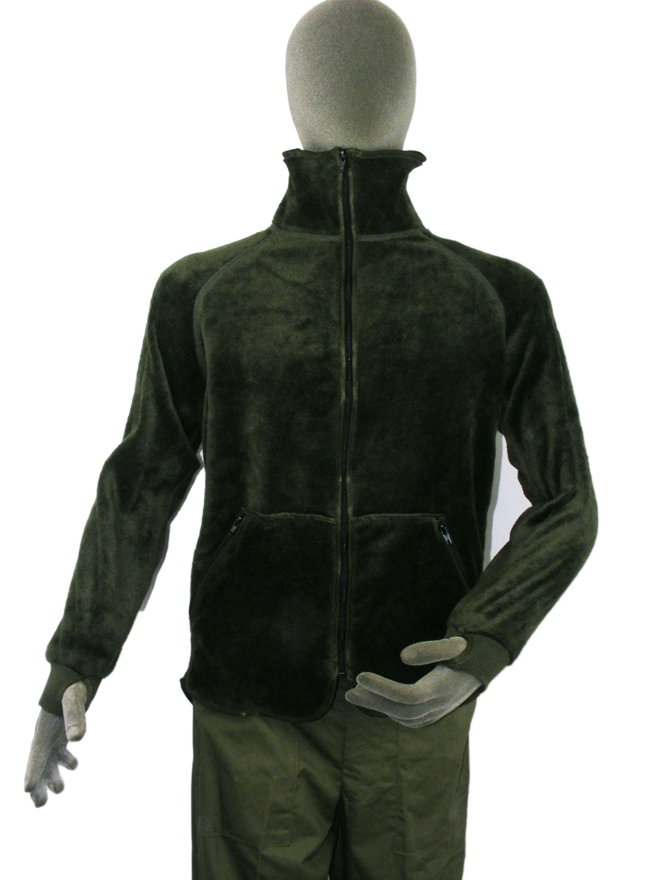 Dutch bottle green fleece - synthetic fur inside and out