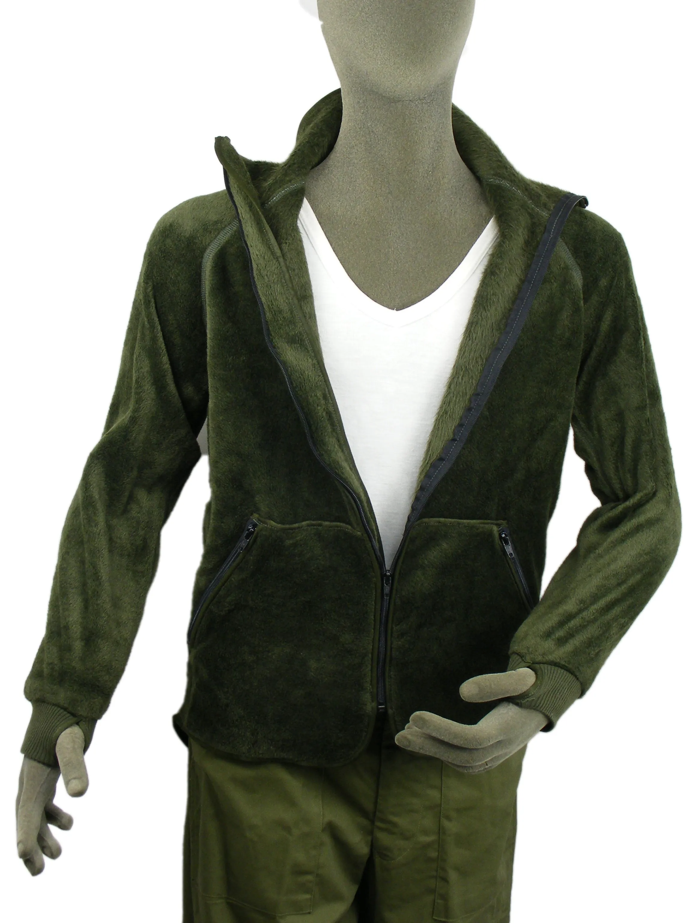 Dutch bottle green fleece - synthetic fur inside and out