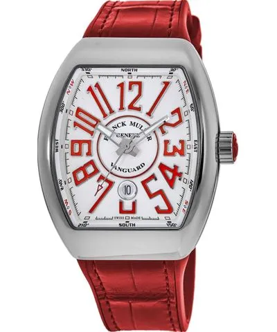 Franck Muller Vanguard White Dial Red Strap Men's Watch V 45 SC DT AC RG