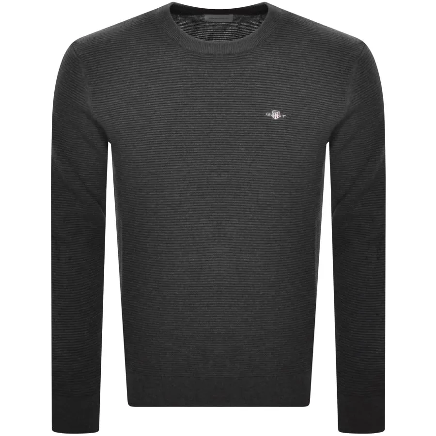 Gant Textured Sweatshirt Grey