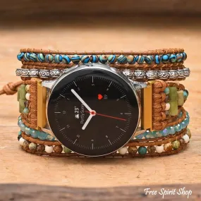 Google Pixel Watch Band With Natural Ocean Jasper Beads