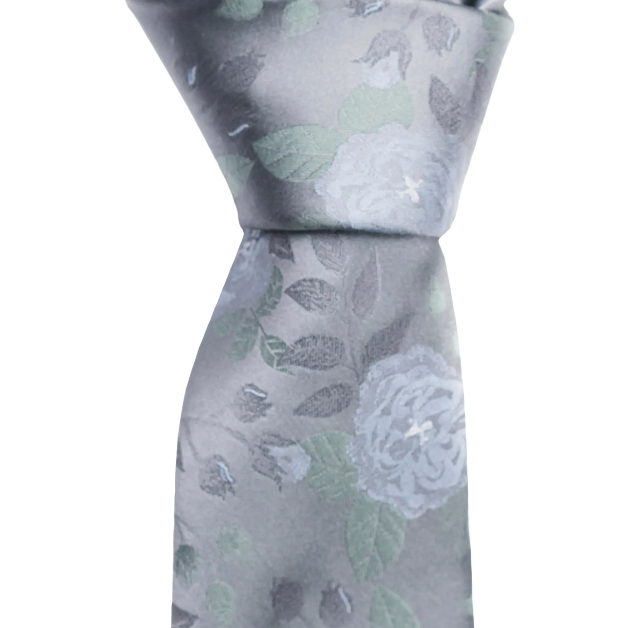 Grey Floral Tie