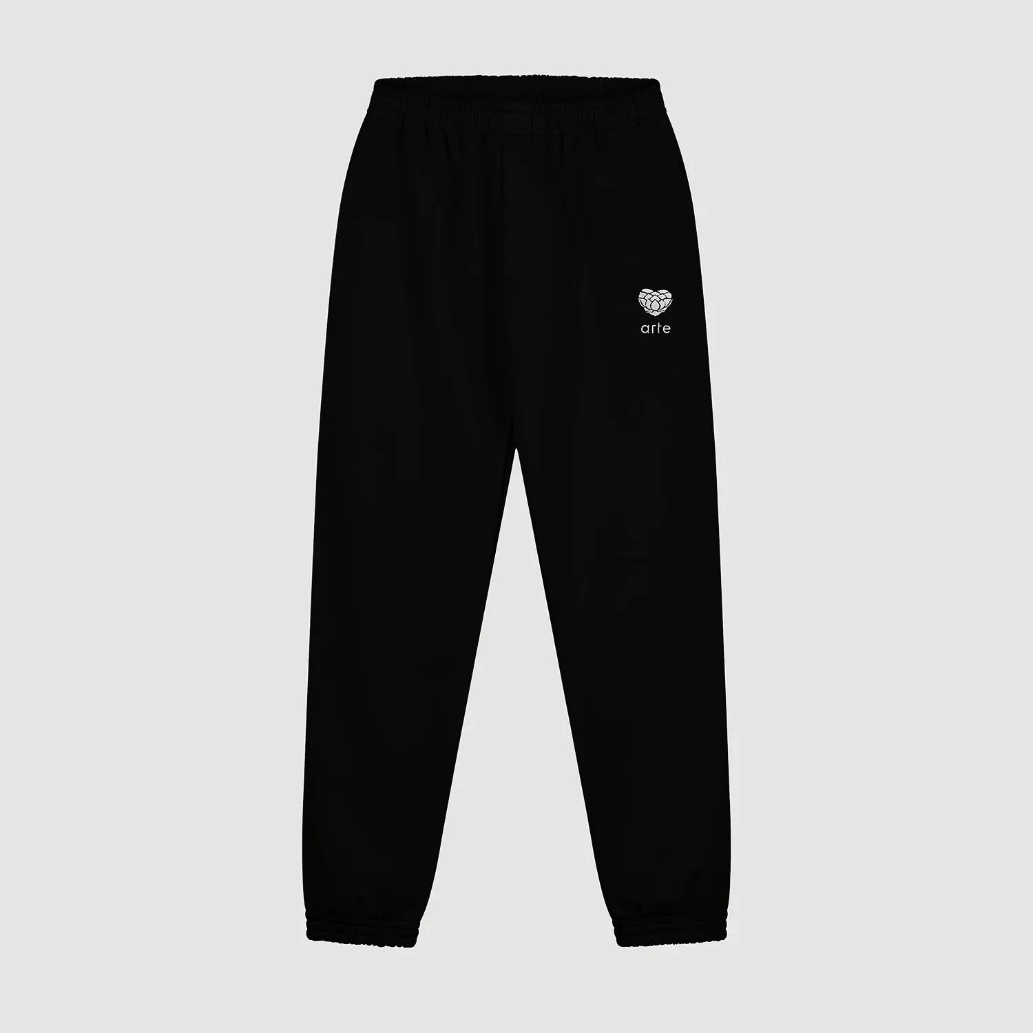 Heart Flower Sweat Pants - Black