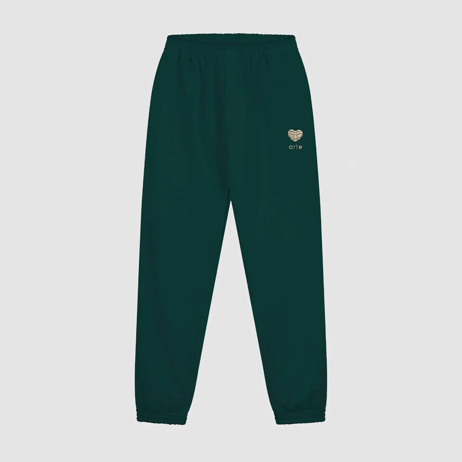 Heart Flower Sweat Pants - Green