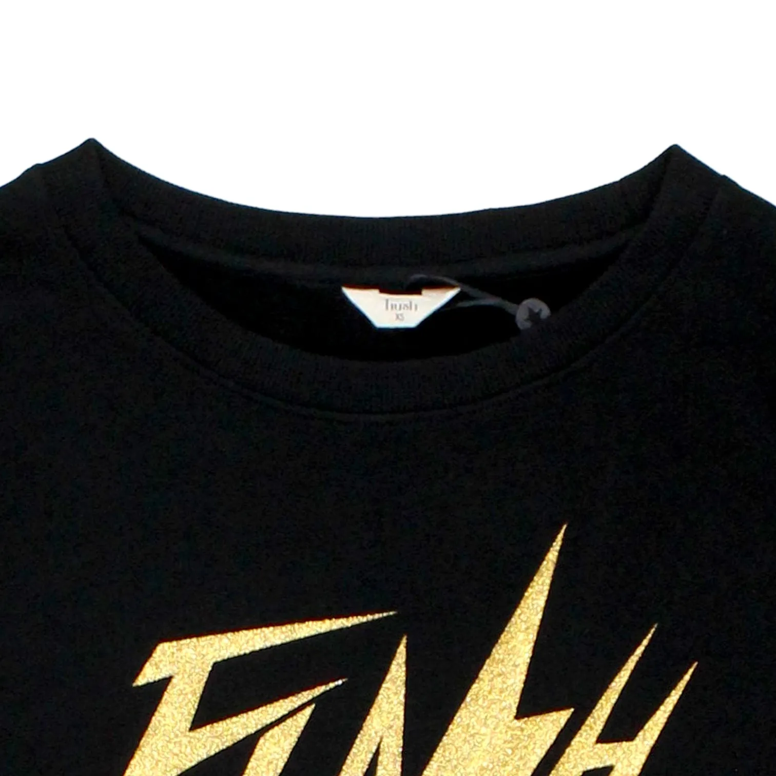 Hush Black/Gold Flash Glitter Sweat Top