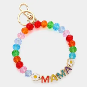 iLLASPARKZ MAMA Message Flower Smile Faceted Beaded Keychain / Bracelet