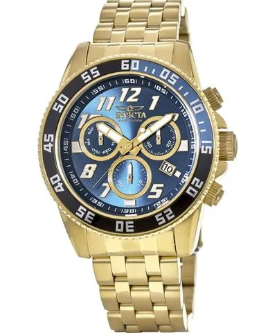 Invicta Pro Diver Limited Edition 50mm Blue Chronograph Dial Gold Tone Swiss Quartz Men's Watch Cruiseline 3