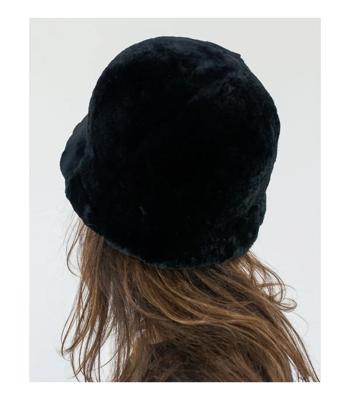 Kaitlyn Black Rex Rabbit Fur Bucket Hat at FurHatWorld