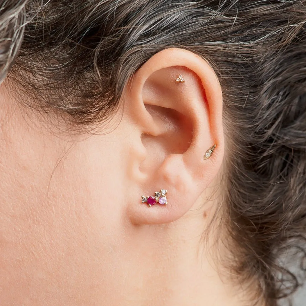 Kristin Ruby Cluster Studs