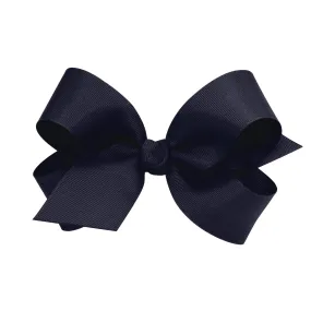 Large Grosgrain Hair Bow with Center Knot - Navy