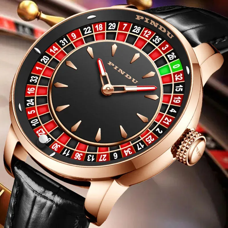 Men's Arabic Numerals Rotating Dial Automatic Mechanical Luminous Hand Watch