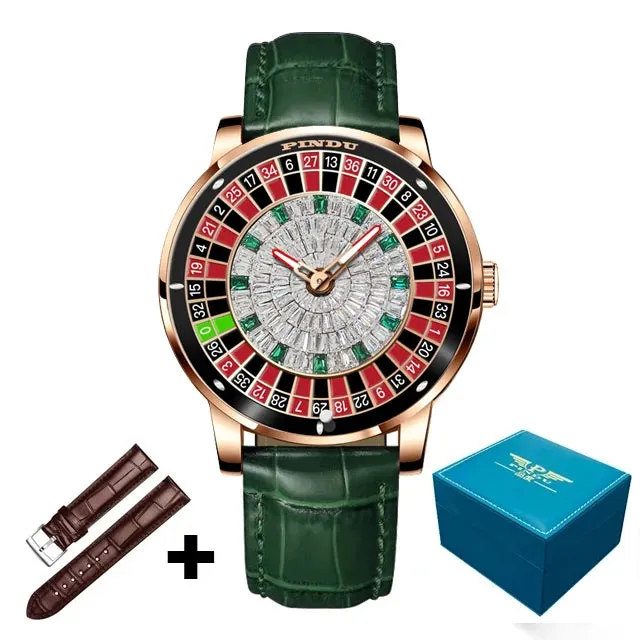 Men's Arabic Numerals Rotating Dial Automatic Mechanical Luminous Hand Watch