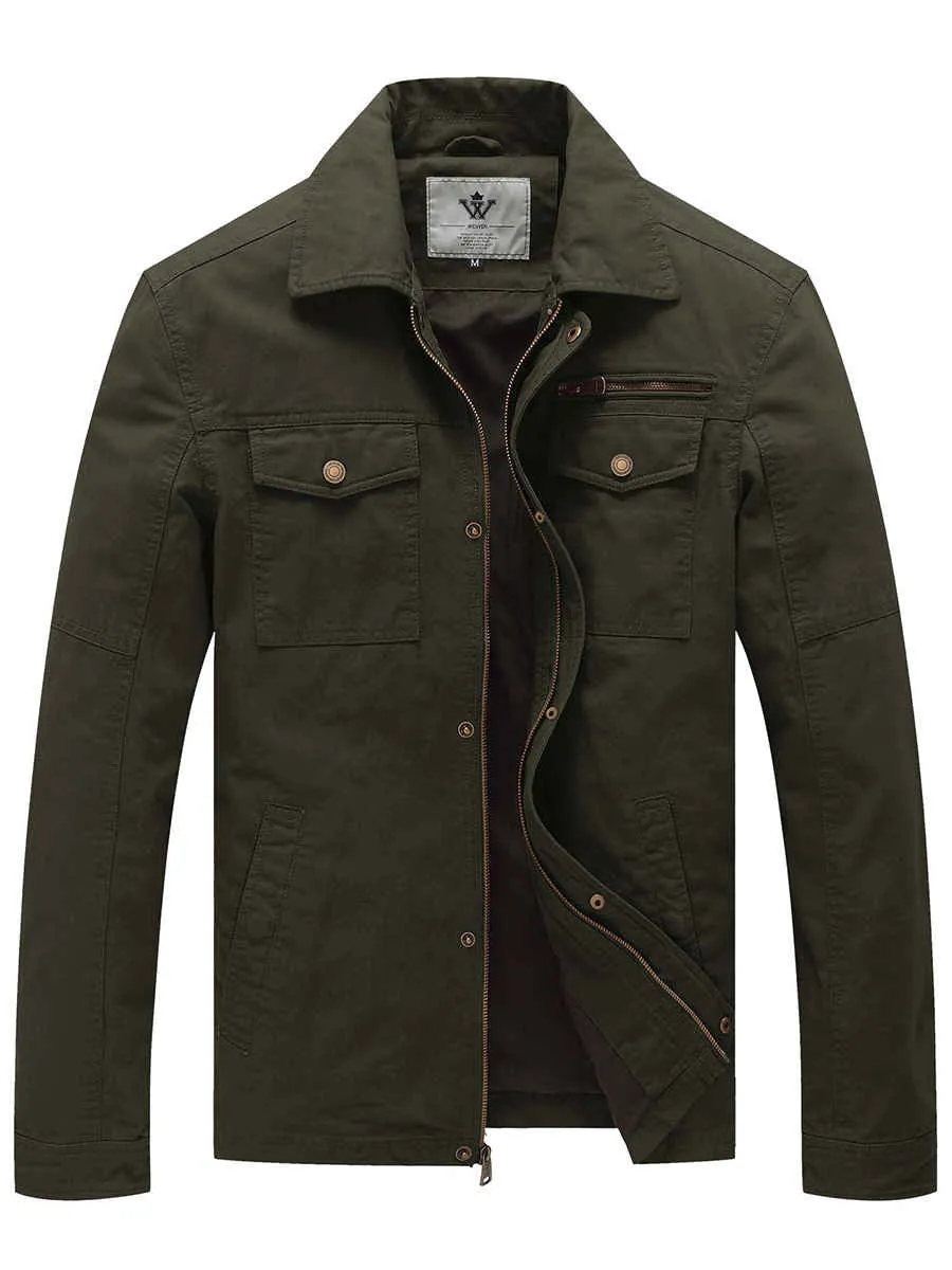 Men's Casual Canvas Cotton Military Lapel Jacket